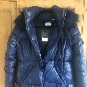 S13 down jacket with boos and faux fur trim